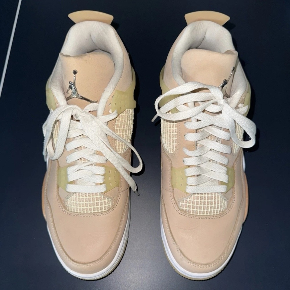 Air Jordan 4’s Mesh Paneled Low Top Sneakers Color Sand